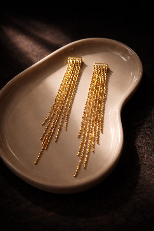 Golden Cascade Luxe Earrings