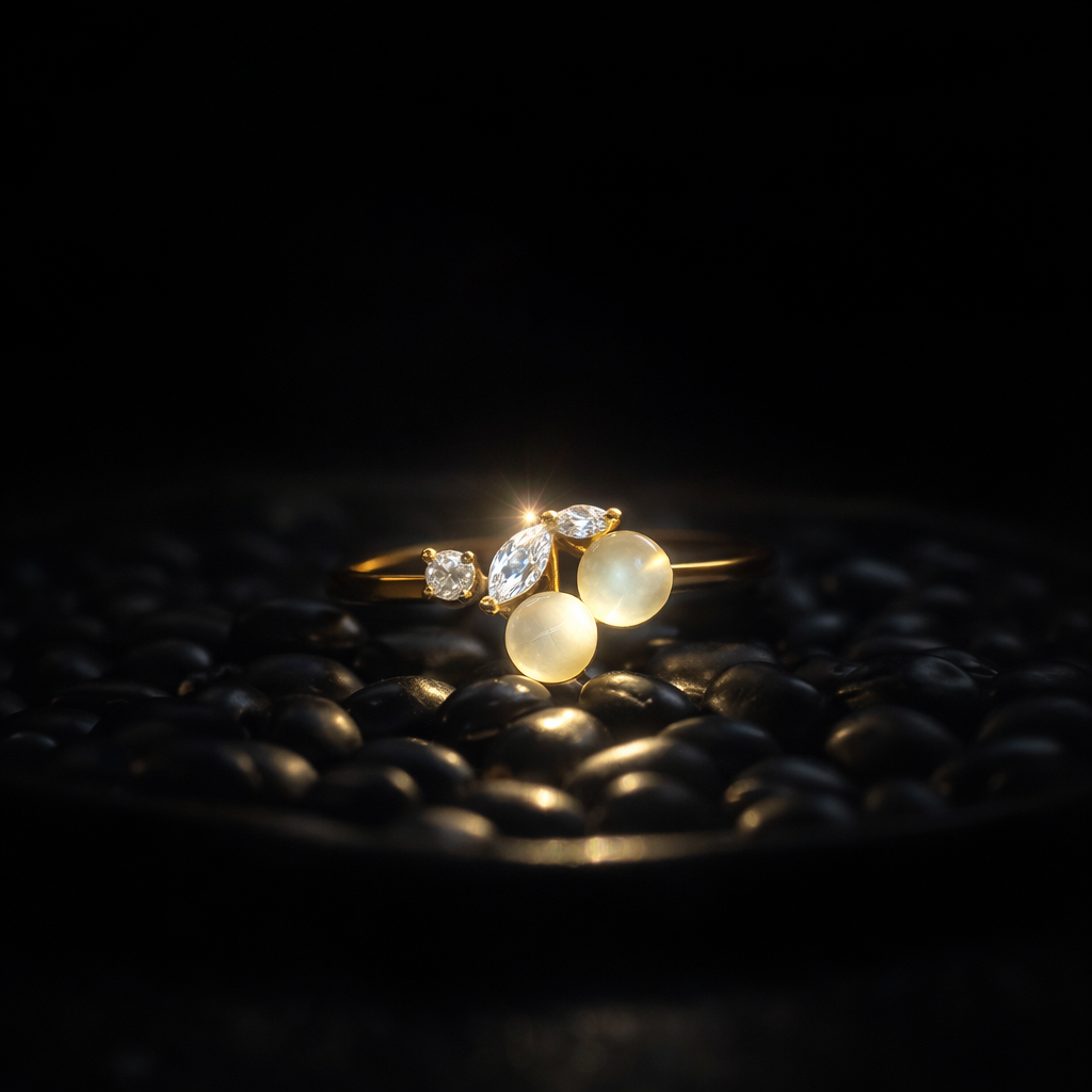Cherry Drop Stainless Steel Ring