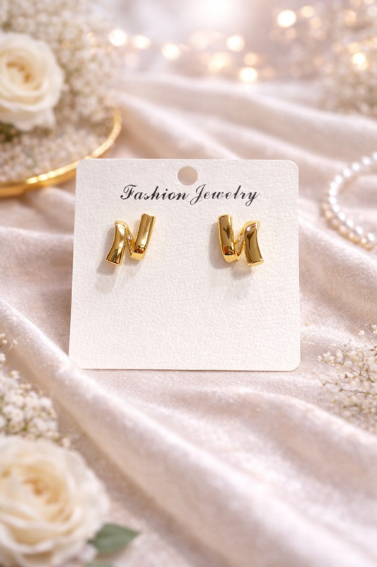 Golden Twist Stud Earrings