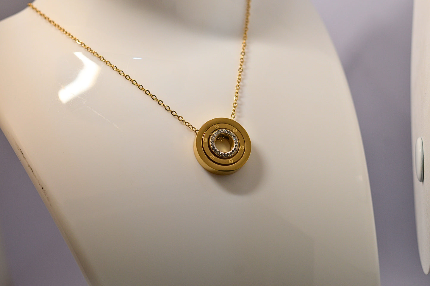 Stainless style with concentric circle  pendant