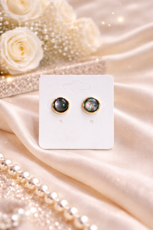 Iridescent Round Stud Earrings
