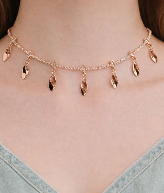 Rose gold choker necklace