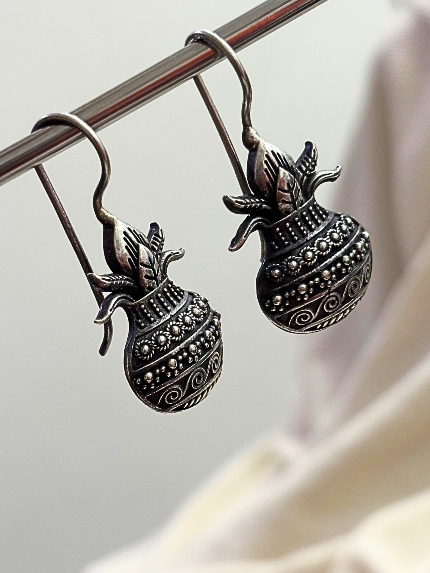 Sacred Kalash Oxidised Earrings