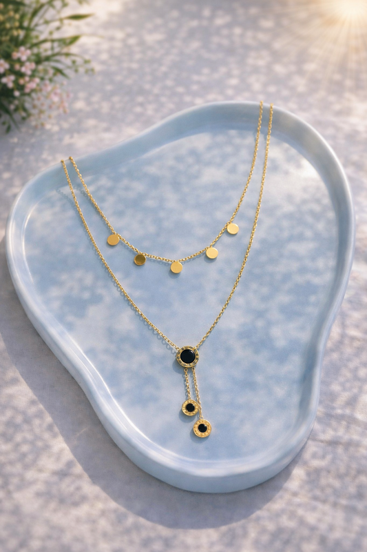 Golden Charm Cascade Necklace