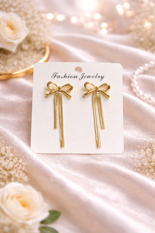 Timeless Bow Chain Earrings