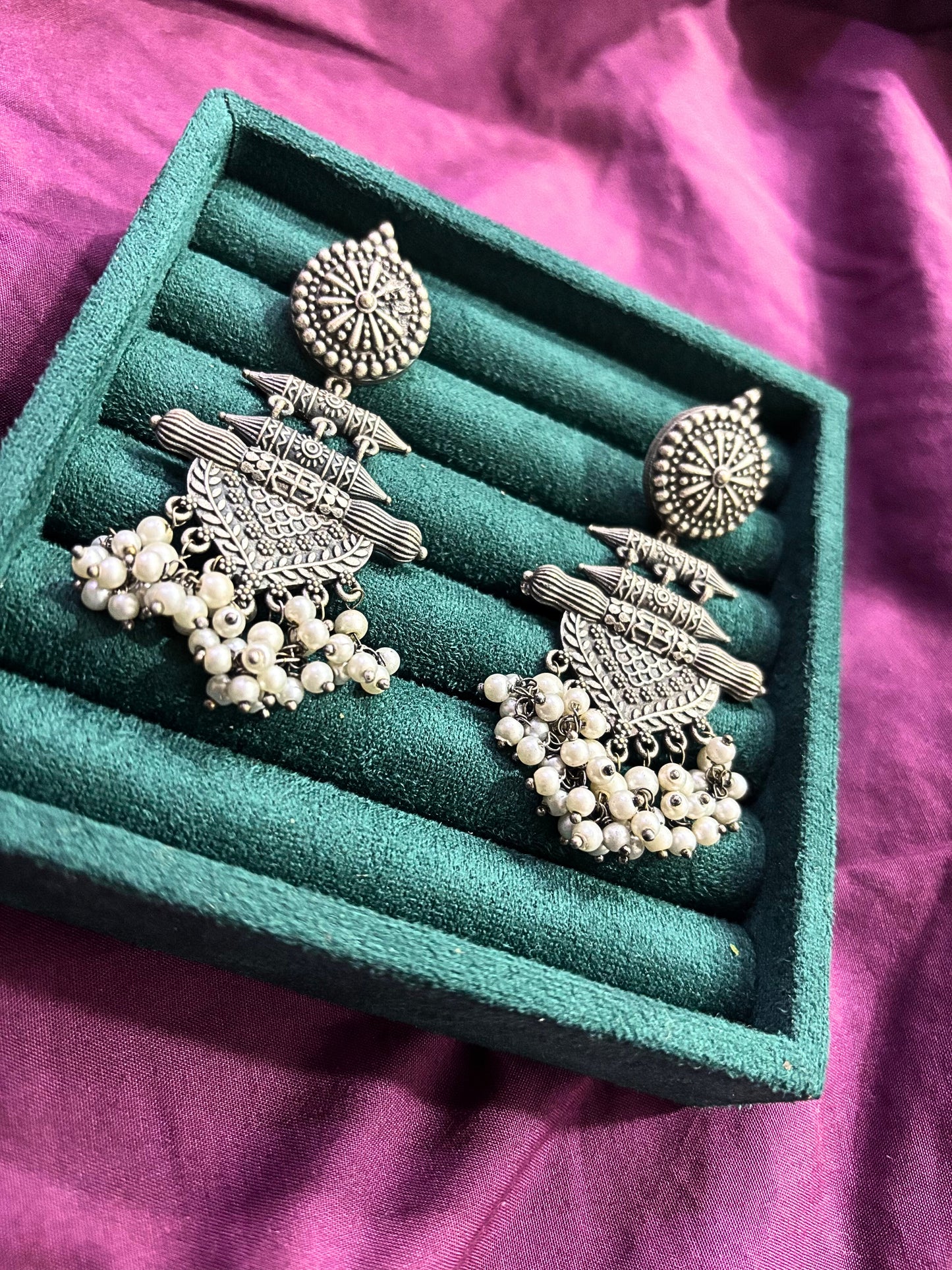 Royal Heritage Oxidised Jhumkas