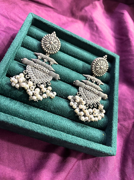 Royal Heritage Oxidised Jhumkas