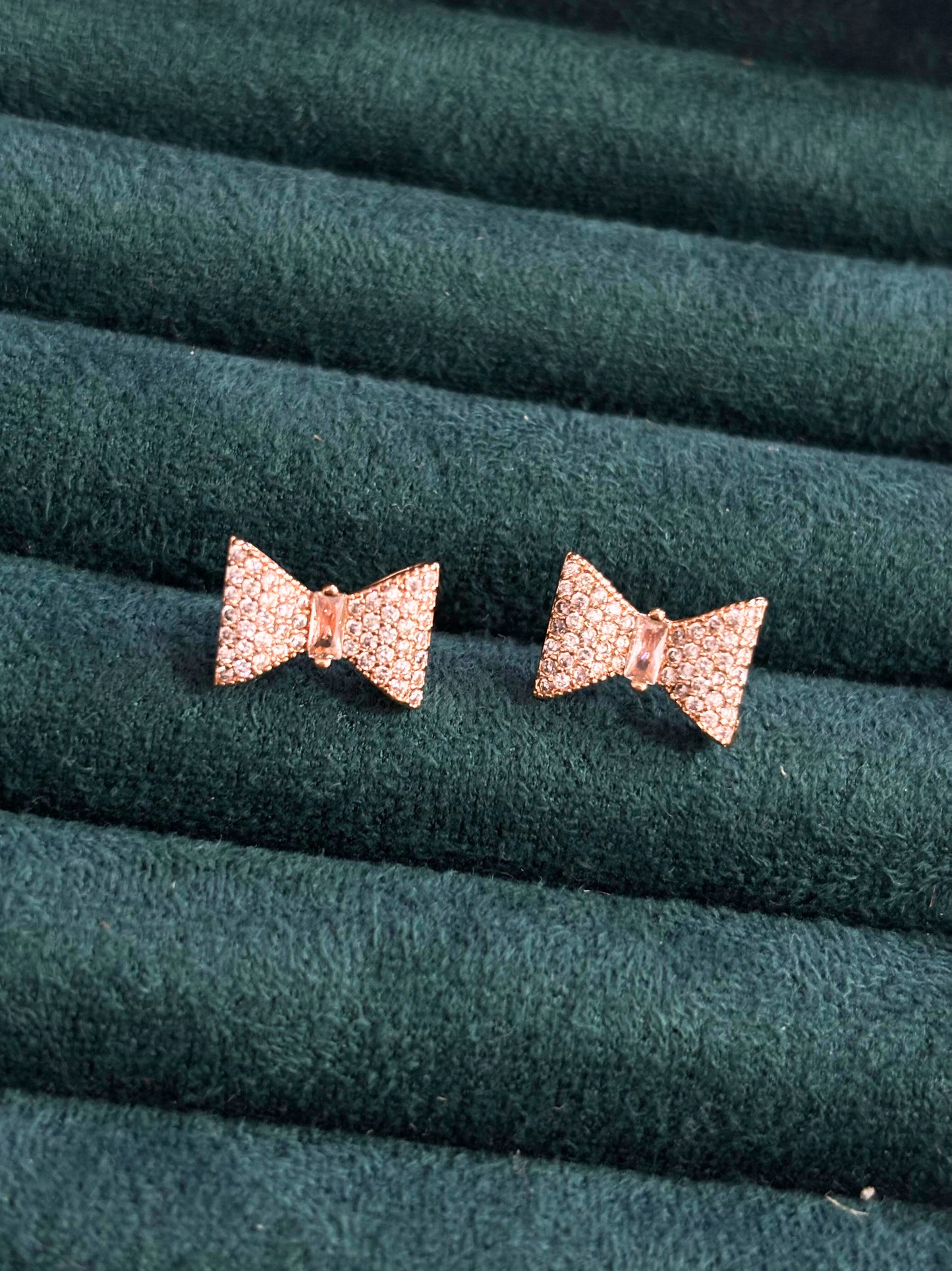 Gold-Tone Bow Stud Earrings