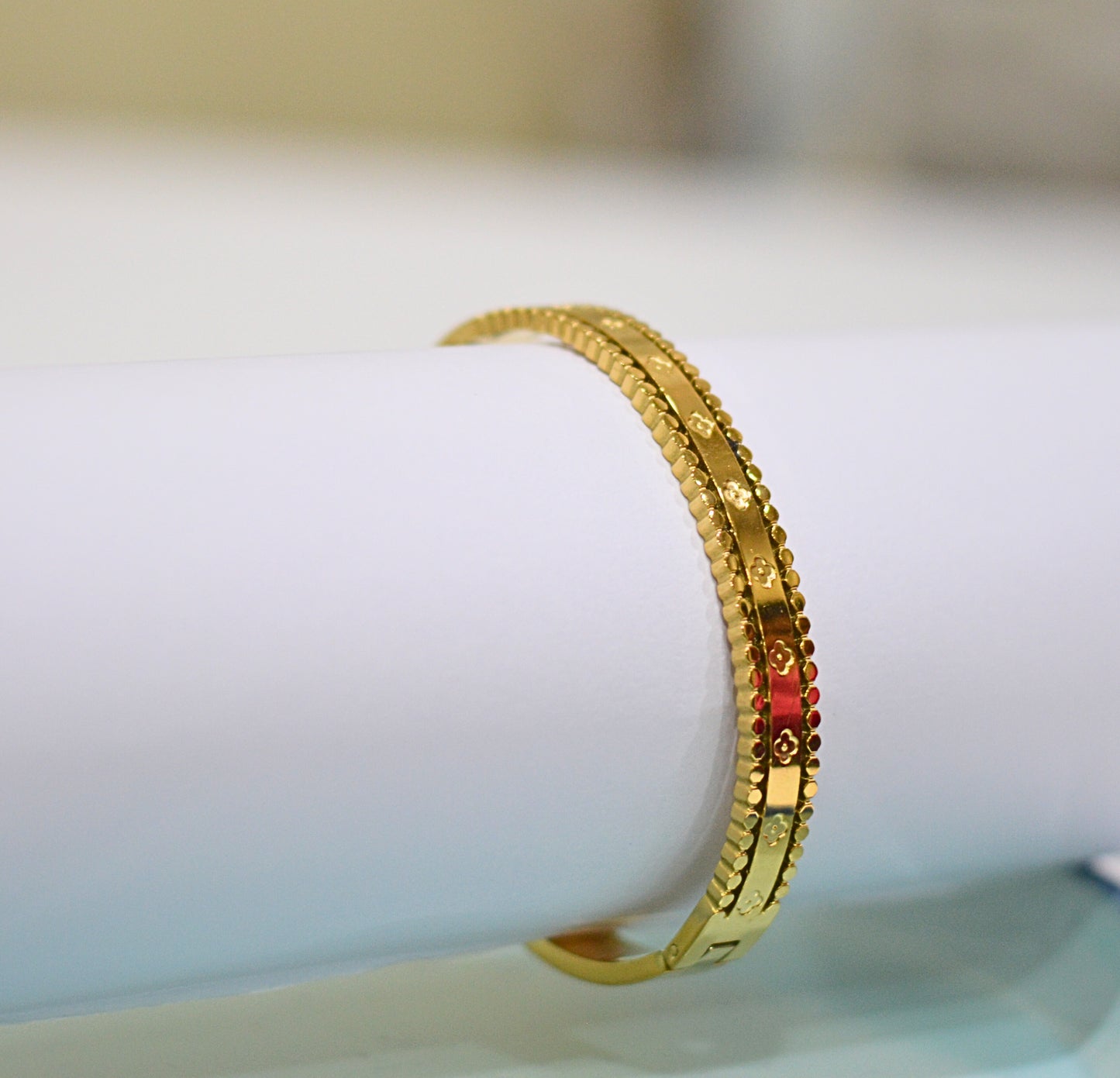Stainless steel gold kada