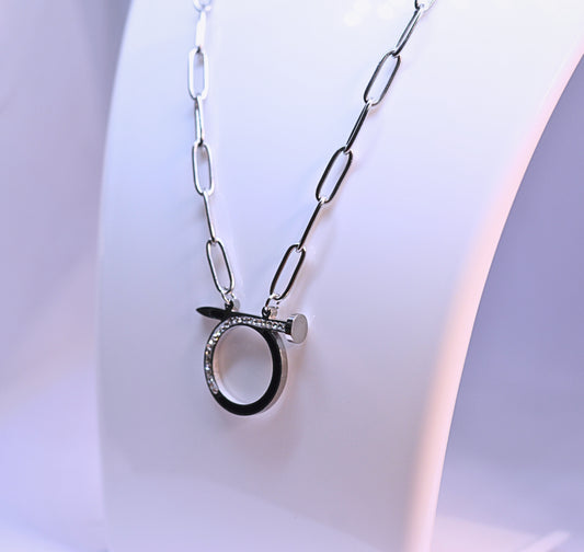 Stylish chain with nail shape pendant