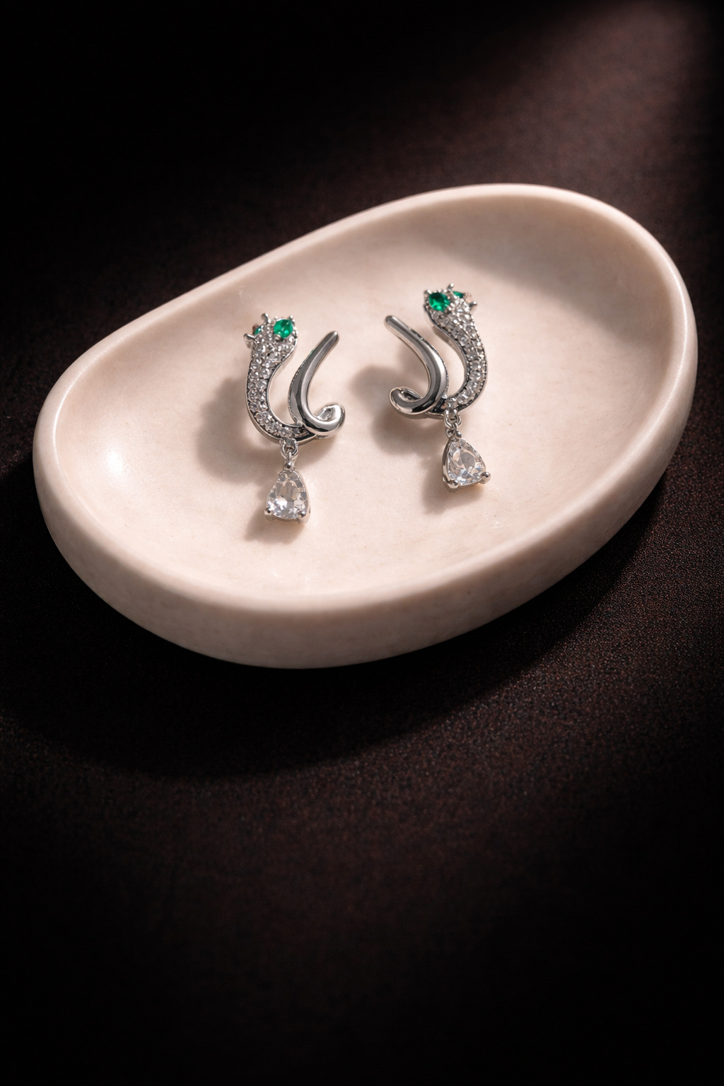 Emerald Serpent Luxe Earrings
