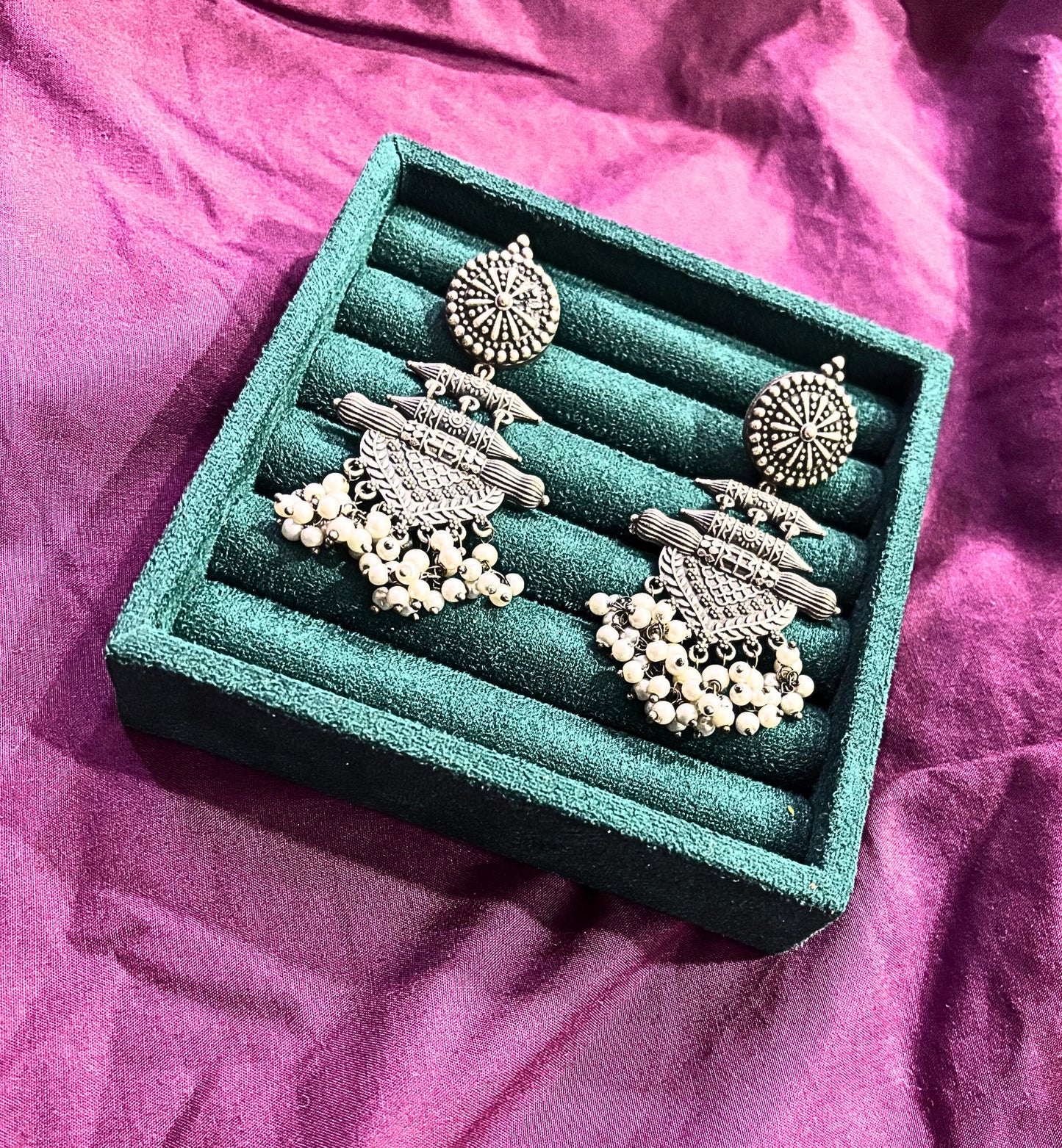 Royal Heritage Oxidised Jhumkas
