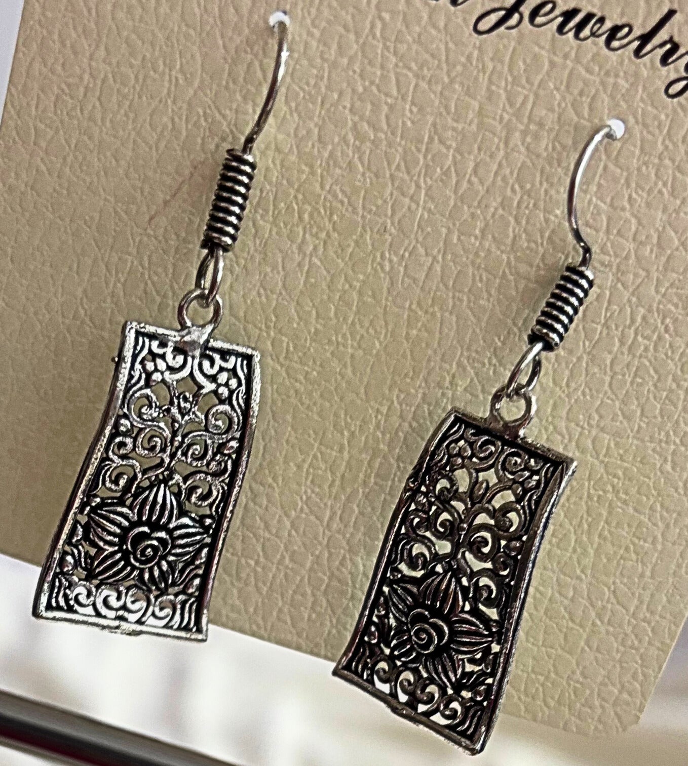 Ornate Blossom Oxidised Earrings