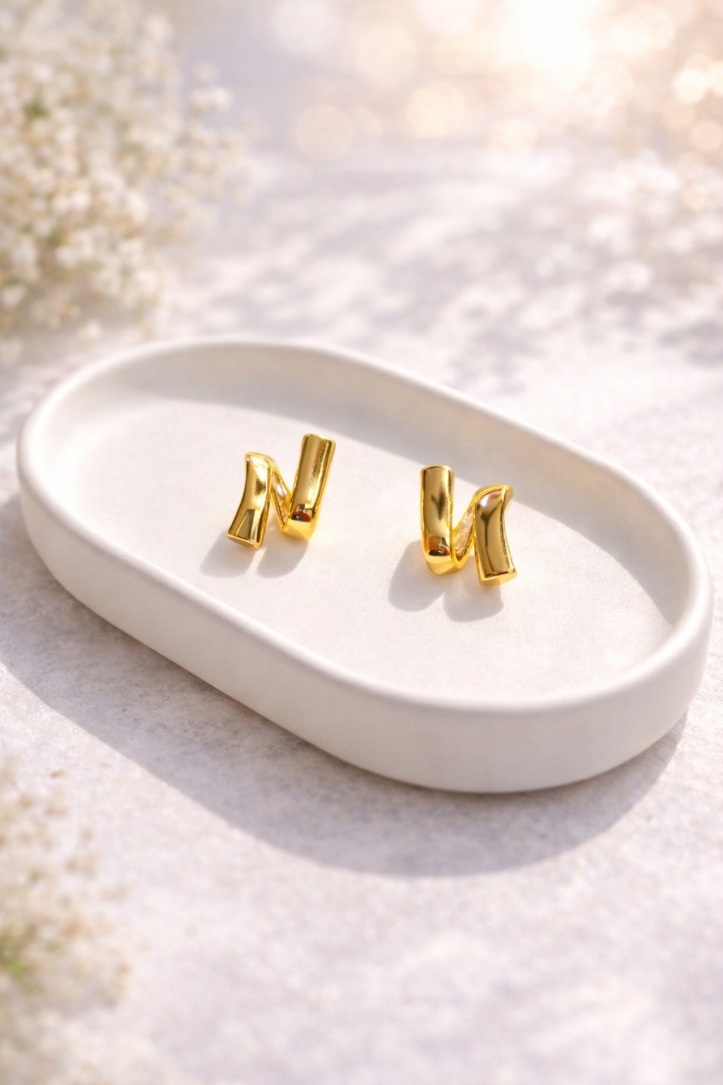 Golden Twist Stud Earrings