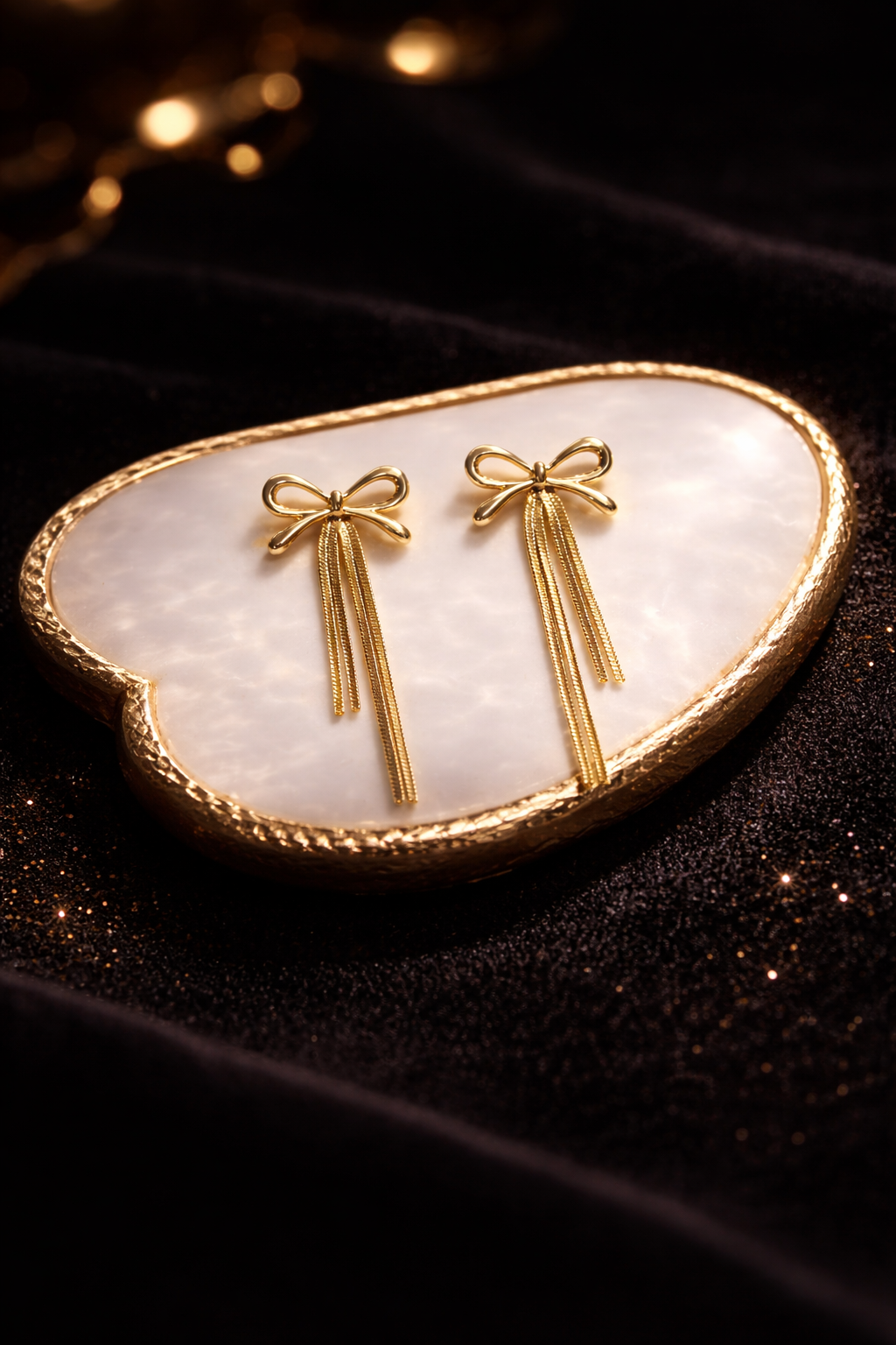Timeless Bow Chain Earrings