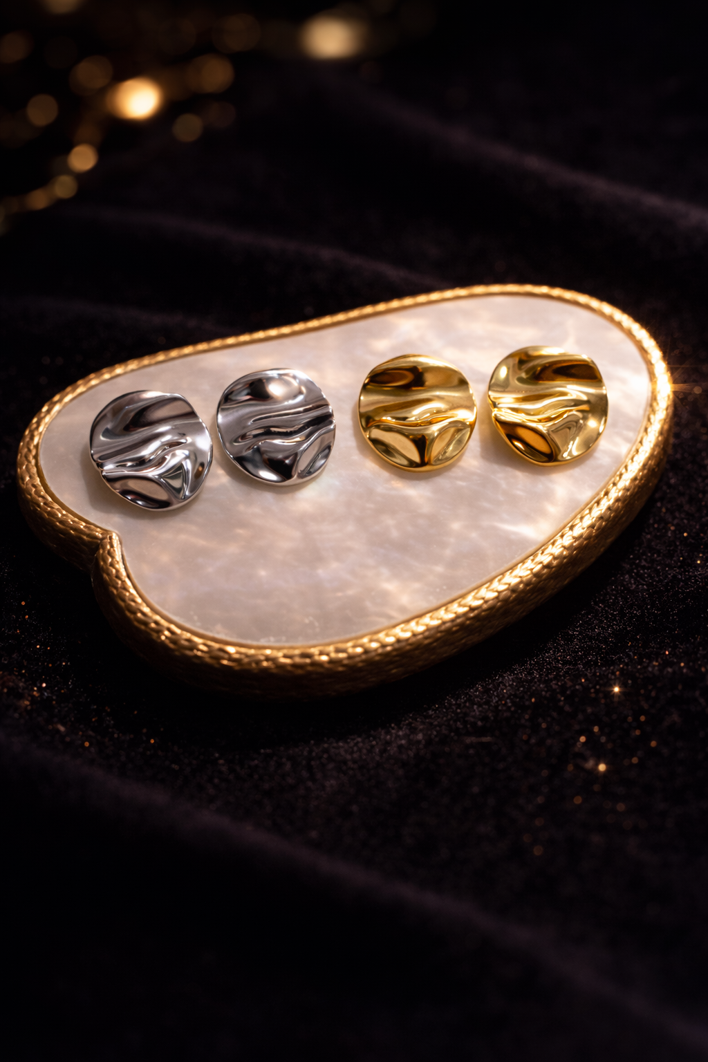 Modern Ripple Stud Earrings