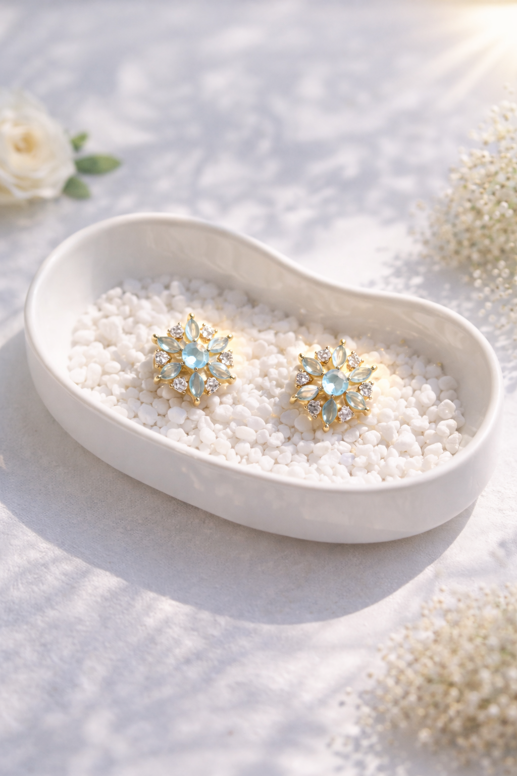 Golden Glow Floral Studs