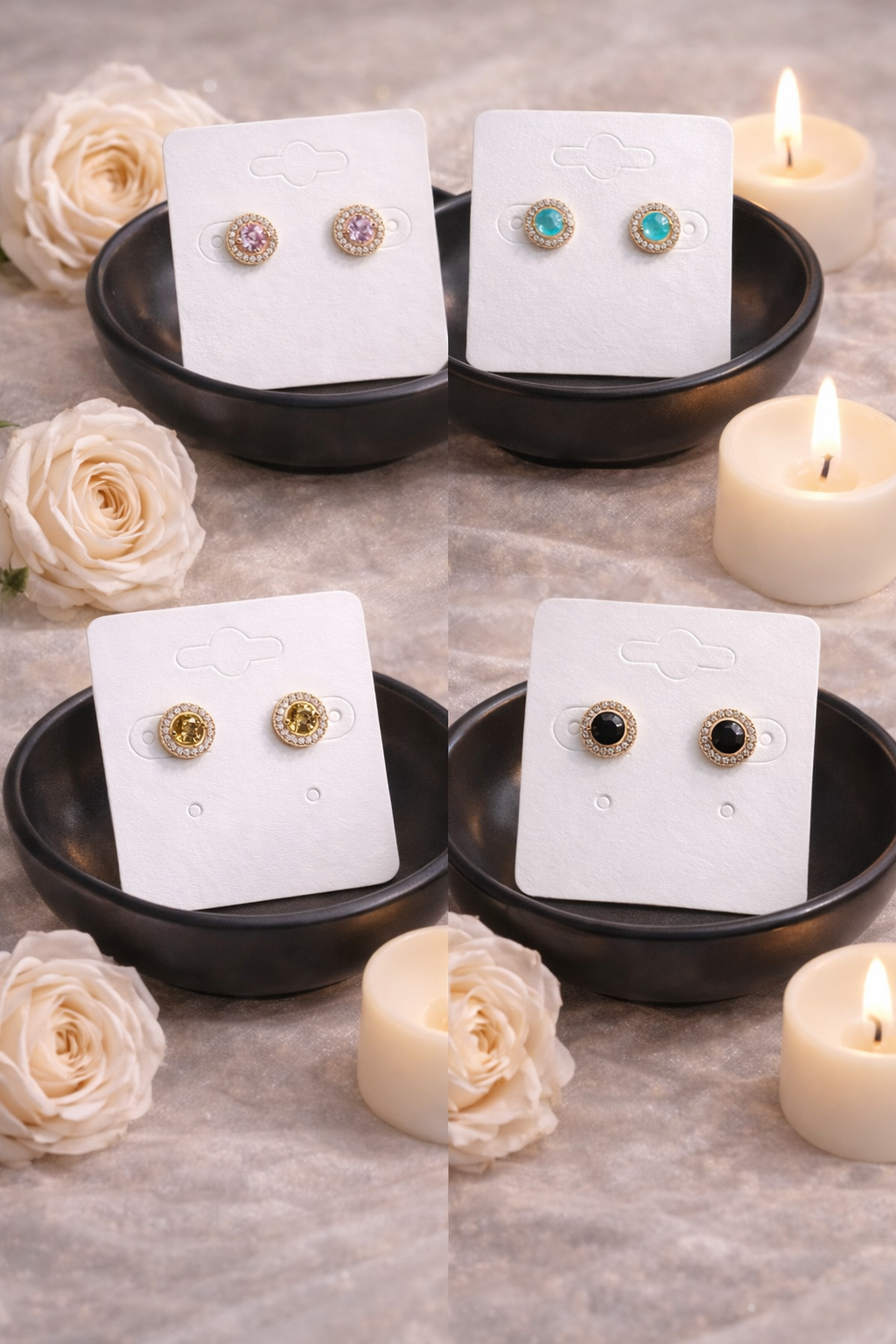 Classic Halo Stud Earrings