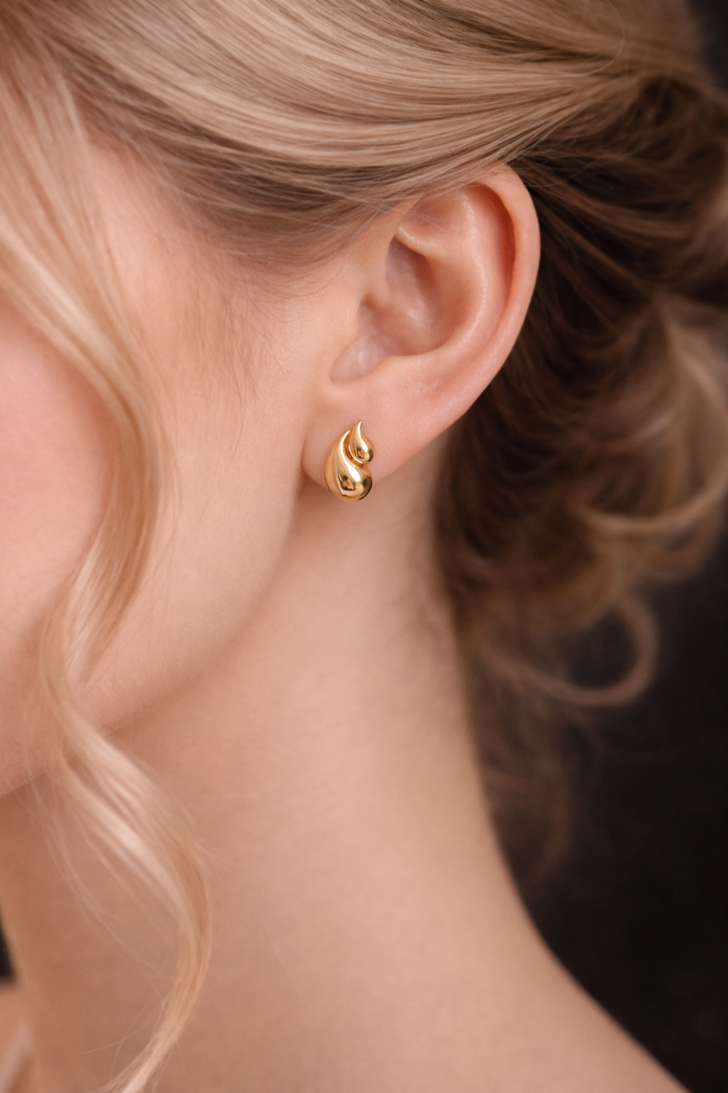 Luxe Flame Gold-Coated Stainless Steel Earrings