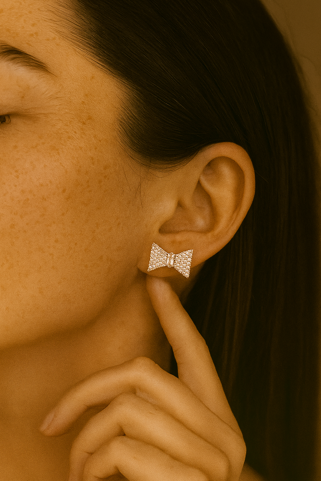 Gold-Tone Bow Stud Earrings