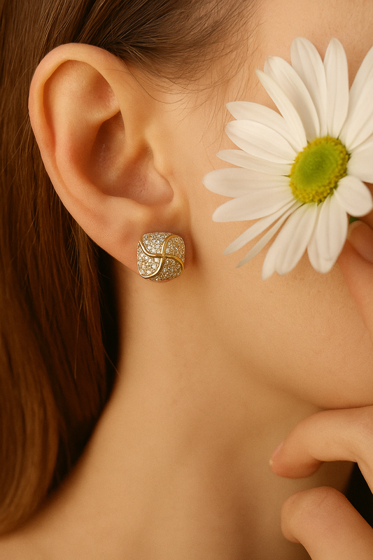 Elegant Silver-Tone Stud Earrings