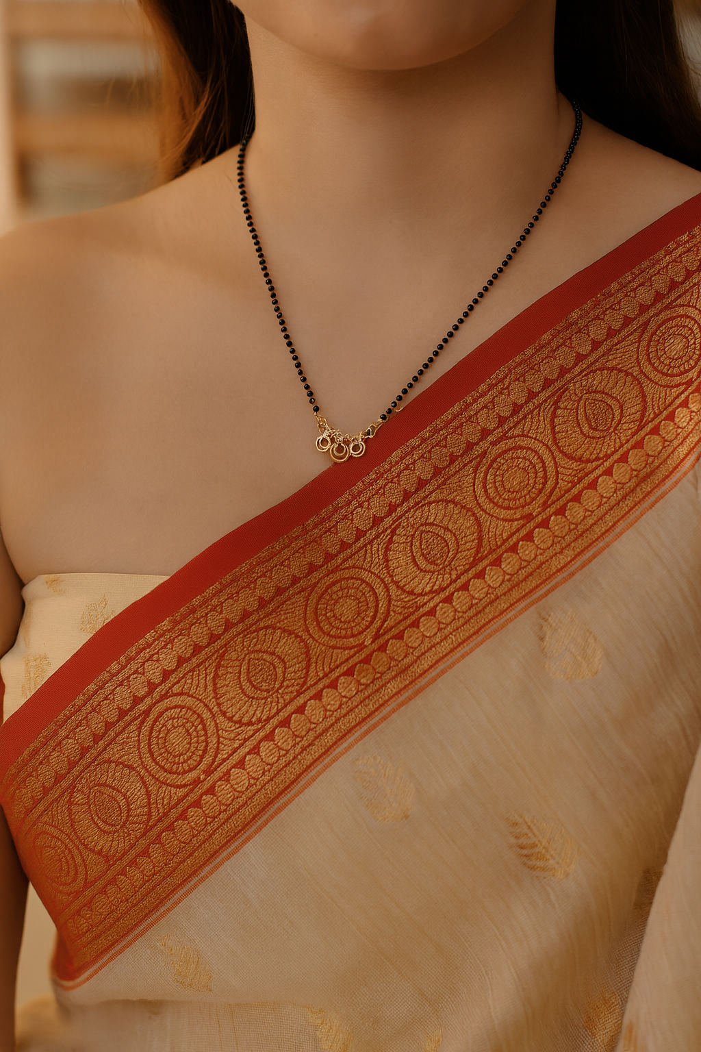 Triple Charm Floral Mangalsutra