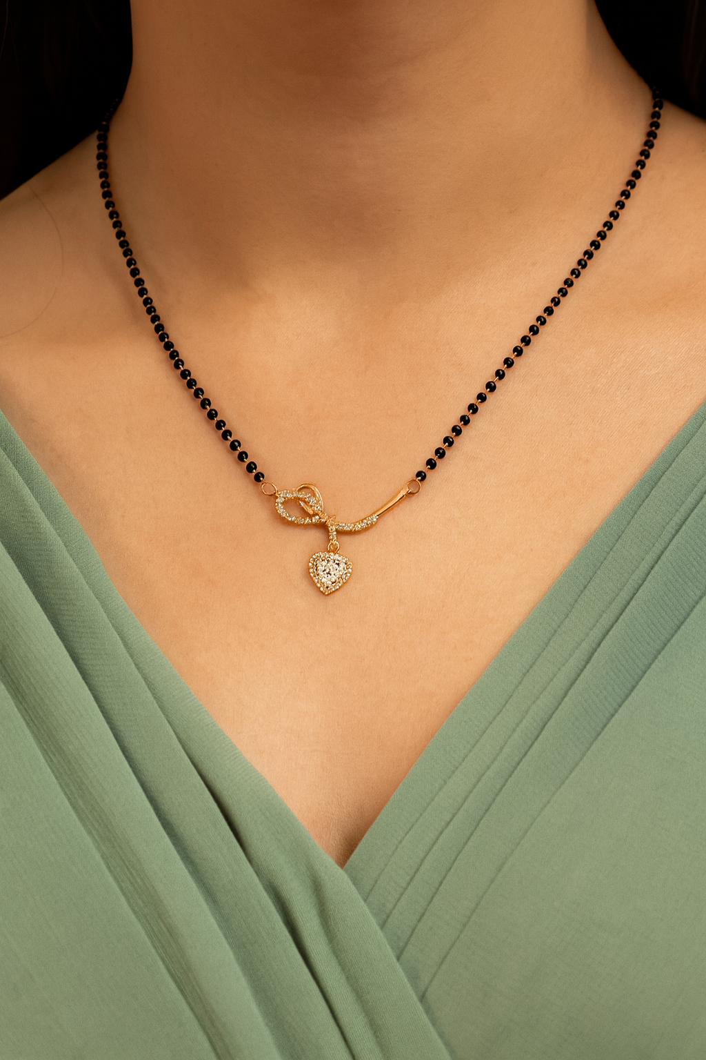 Twisted Heart Charm Mangalsutra