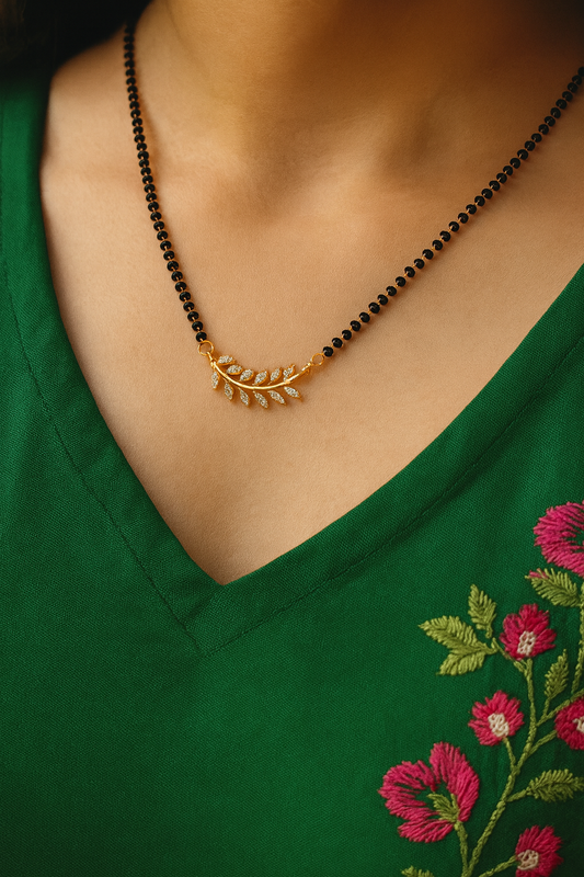 Sparkling Leaf Vine Mangalsutra