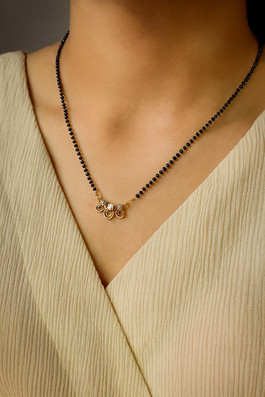 Triple Charm Floral Mangalsutra