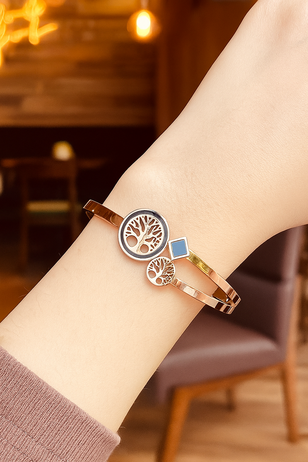 Rose-Gold Nature Charm Kada