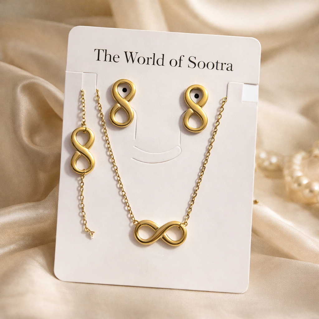 Elegant Gold Infinity Jewellery Set