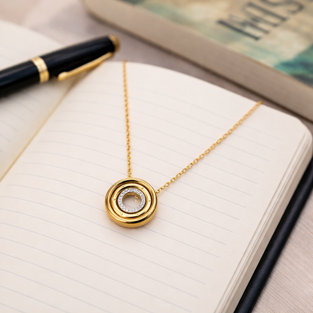 Stainless style with concentric circle  pendant
