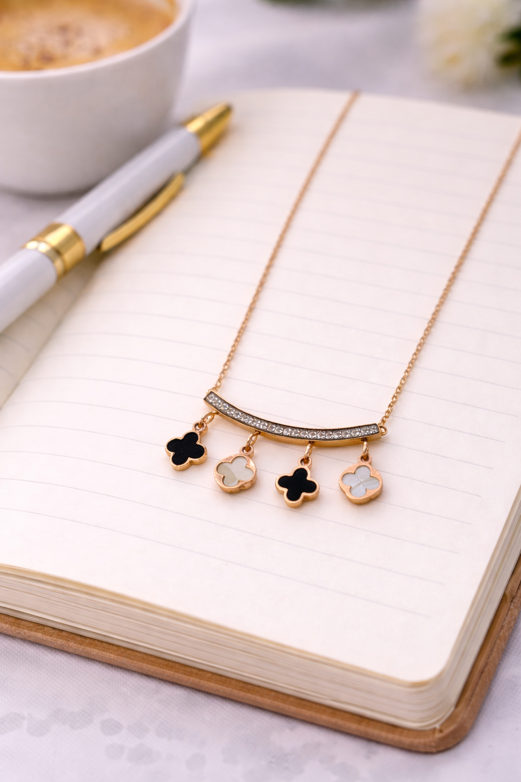 Stainless steel rose gold chain with Pendant
