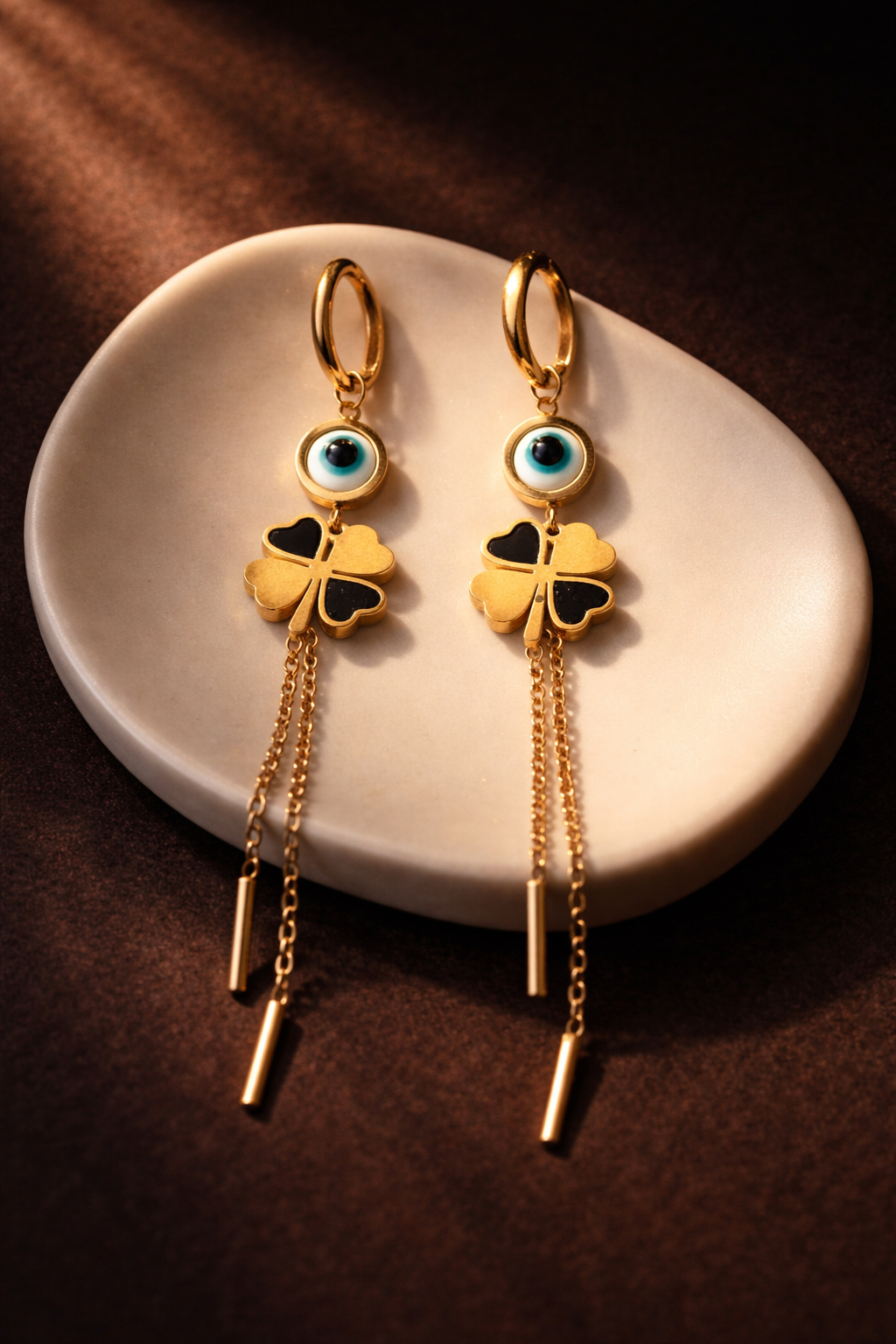 Stainless steel stylish long earrings