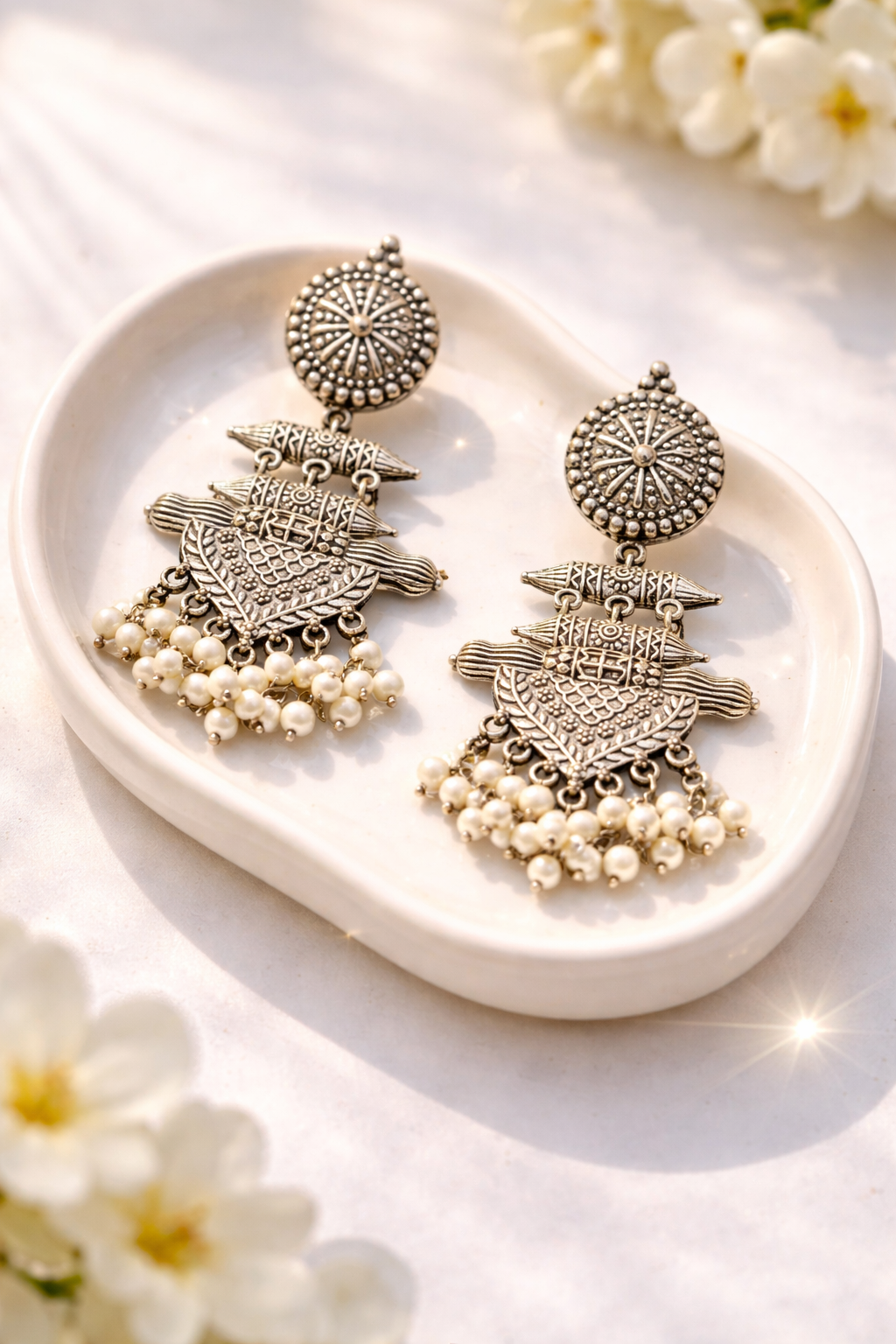 Royal Heritage Oxidised Jhumkas