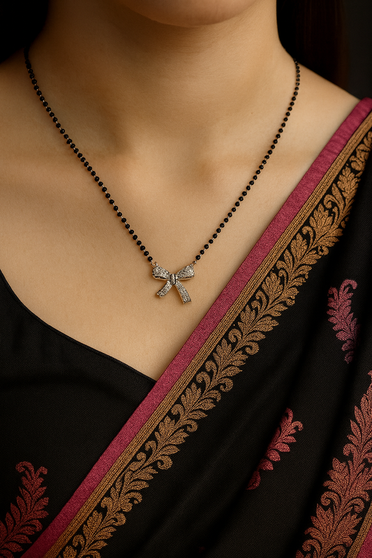 Sparkling Bow Charm Mangalsutra