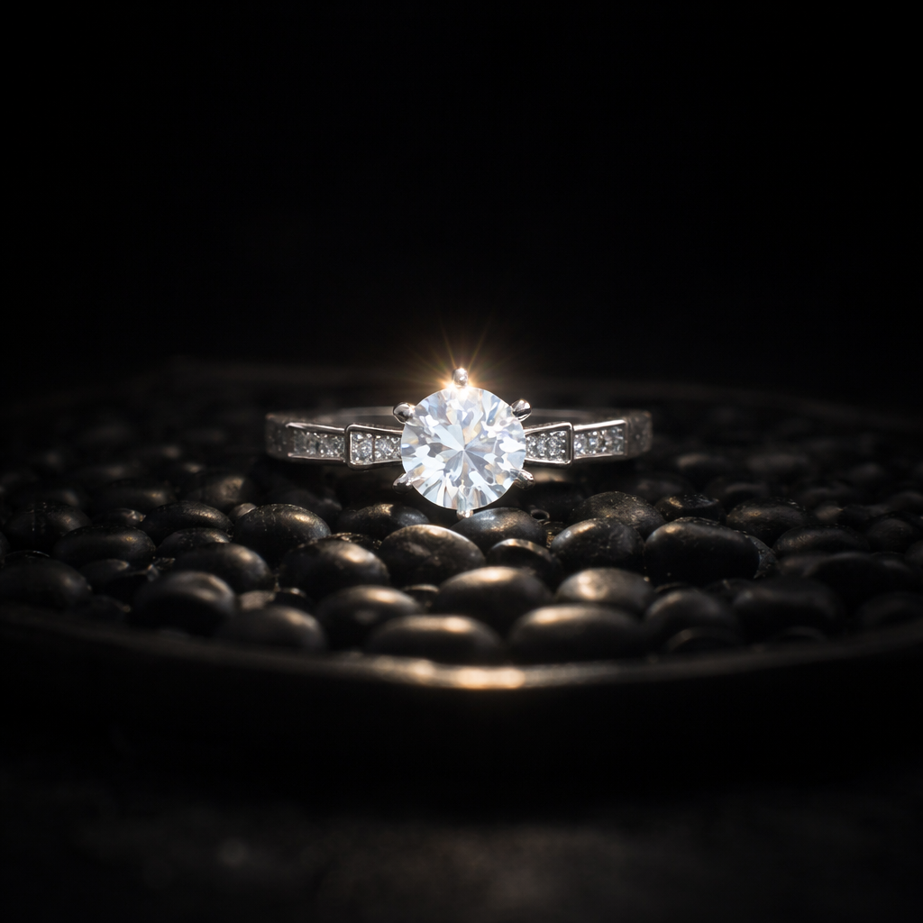 Radiant Crown Solitaire Ring