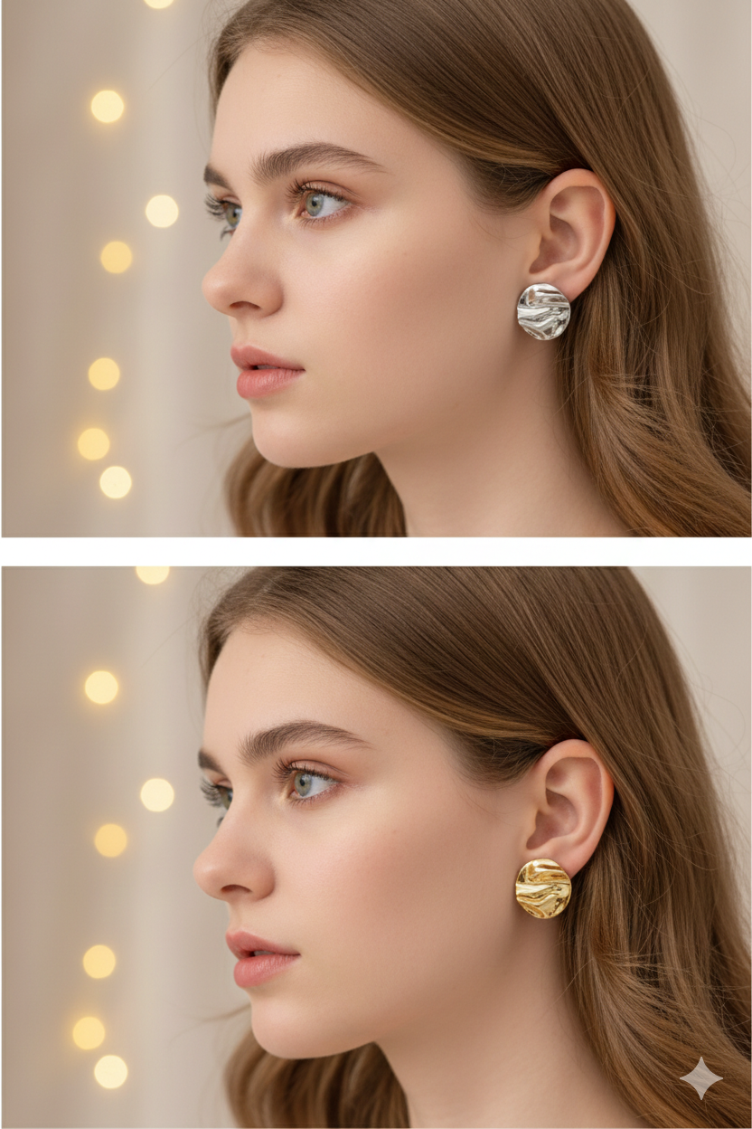 Modern Ripple Stud Earrings