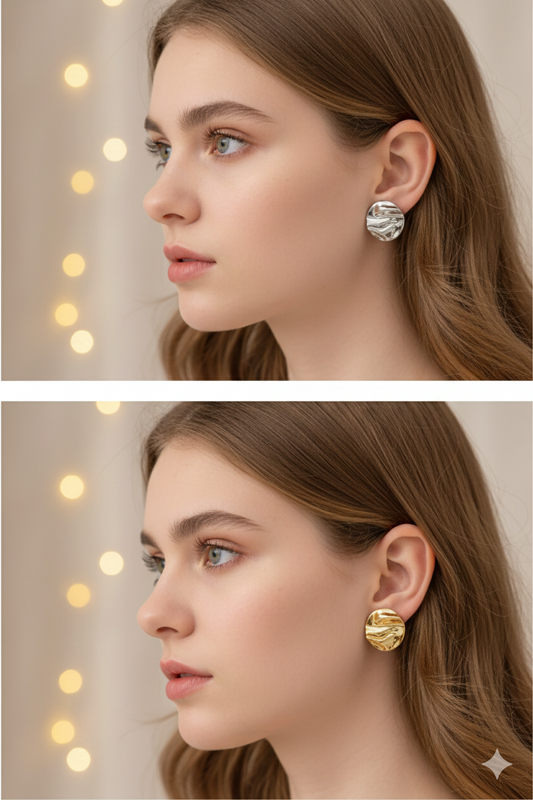 Modern Ripple Stud Earrings