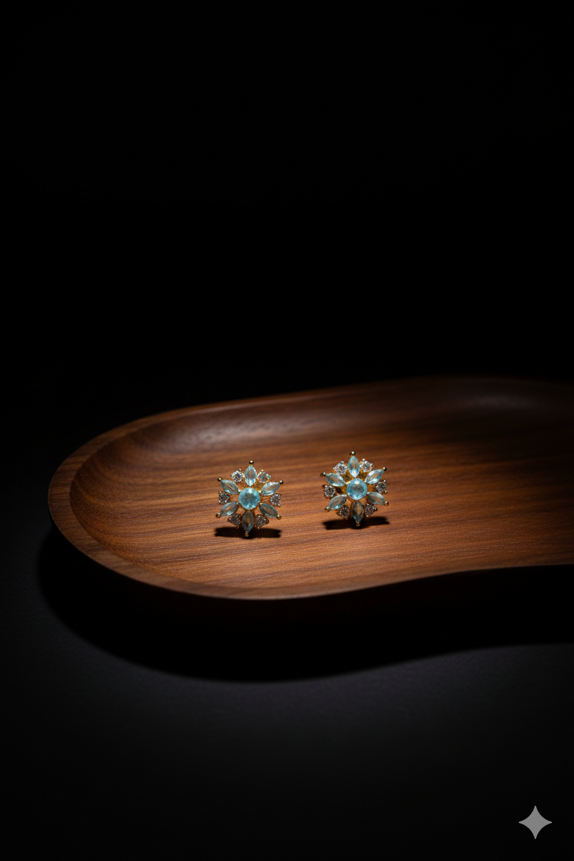 Golden Glow Floral Studs