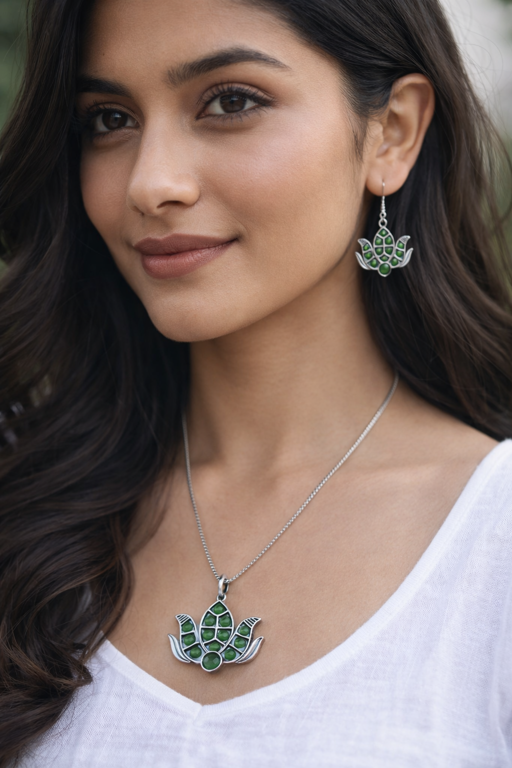 Shubhlotus Oxidised Brass Casting Jewellery Set