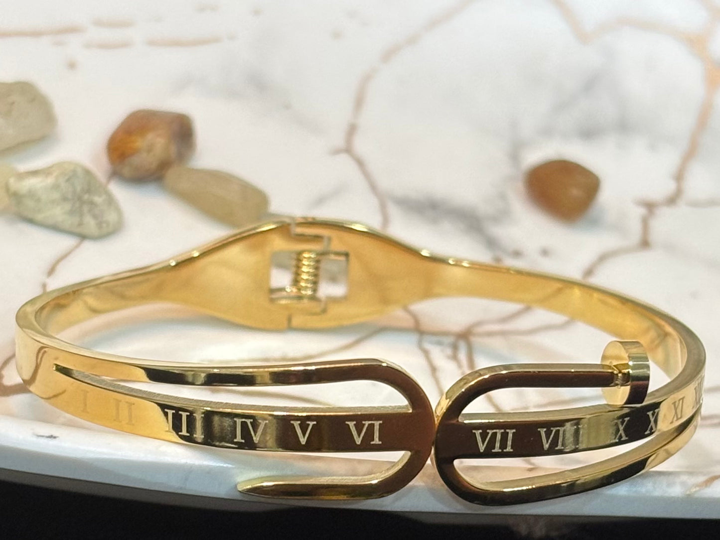 Stainless steel gold kada