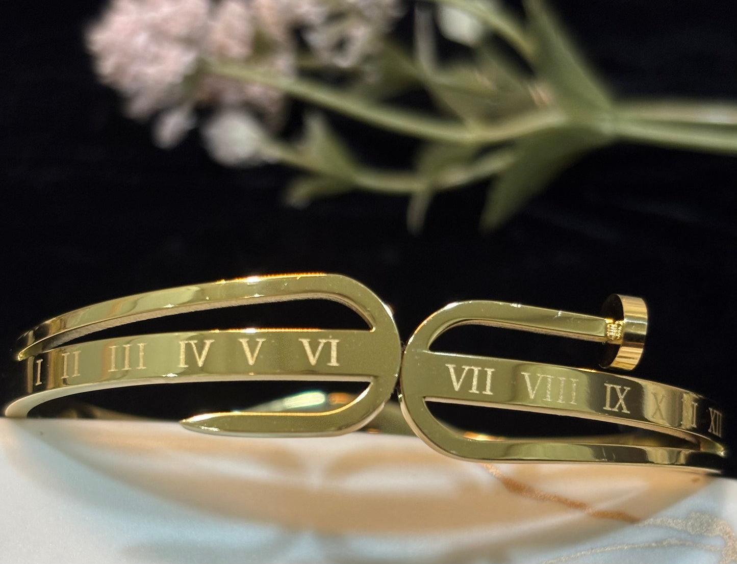 Stainless steel gold kada