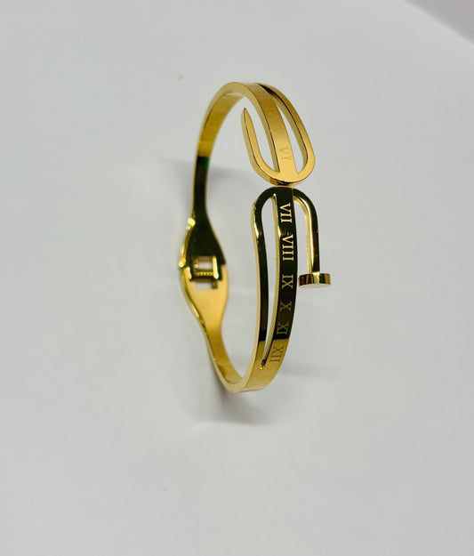 Stainless steel gold kada