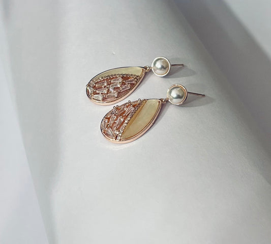 Imported almond shape with diamond earrings