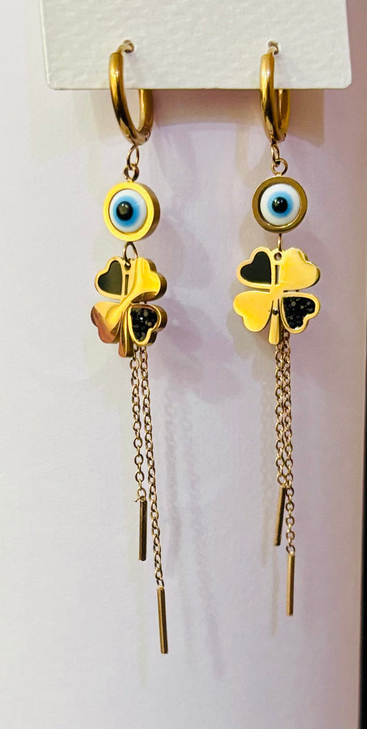 Stainless steel stylish long earrings