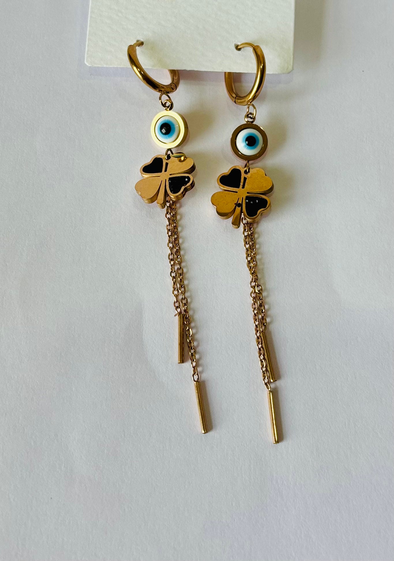 Stainless steel stylish long earrings