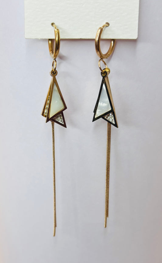 Stainless steel long earrings