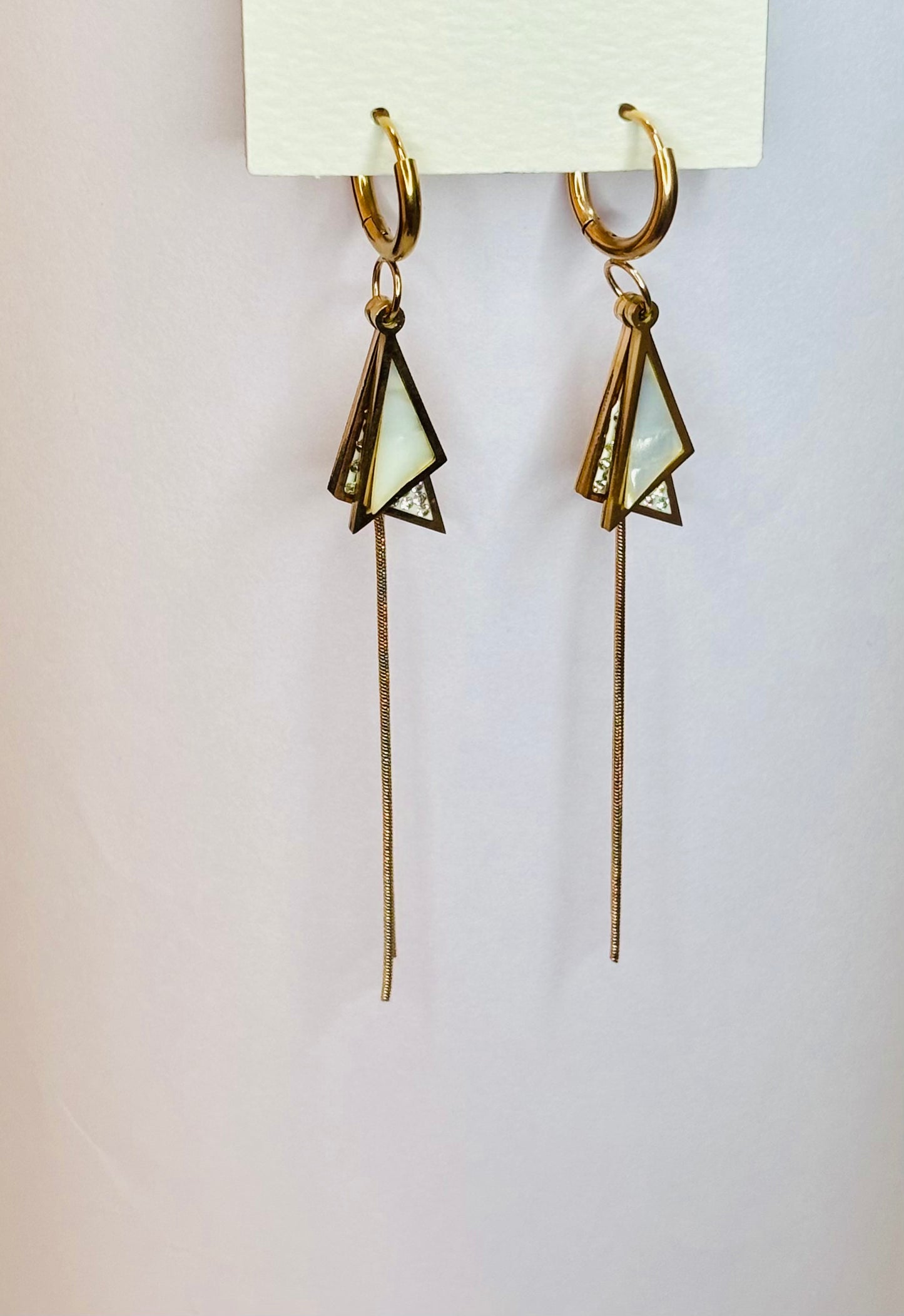 Stainless steel long earrings