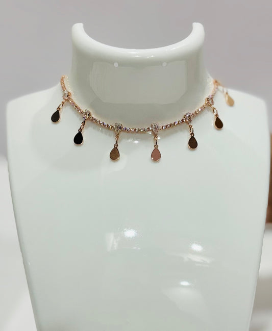 Rose gold choker necklace